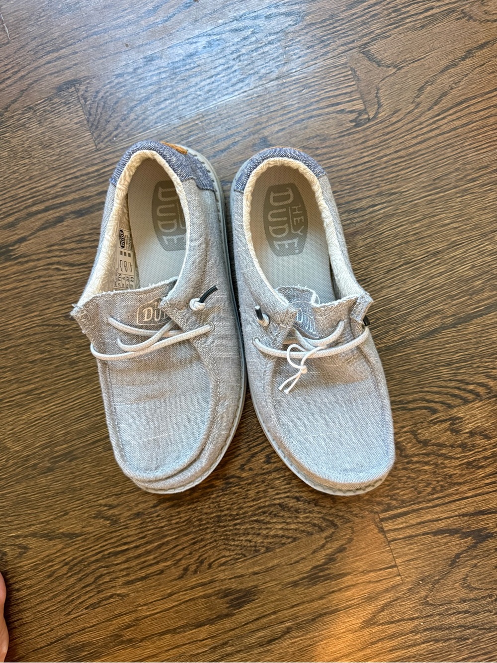 Hey Dude Kids Canvas Slip-On Shoes in Light Gray